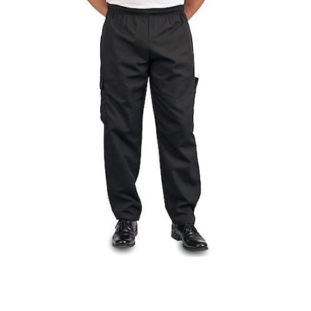 KNG Large Black Baggy Cargo Chef Pants 1138L